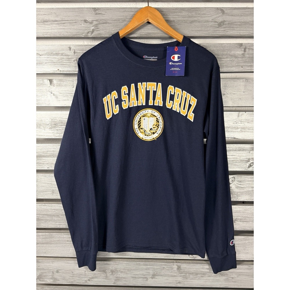 UC Santa Cruz Champion T Shirt Mens Small Navy Blue Crewneck Long Sleeve NEW